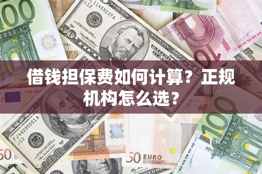 济南借钱担保费如何计算？正规机构怎么选？
