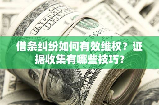 济南借条纠纷如何有效维权？证据收集有哪些技巧？